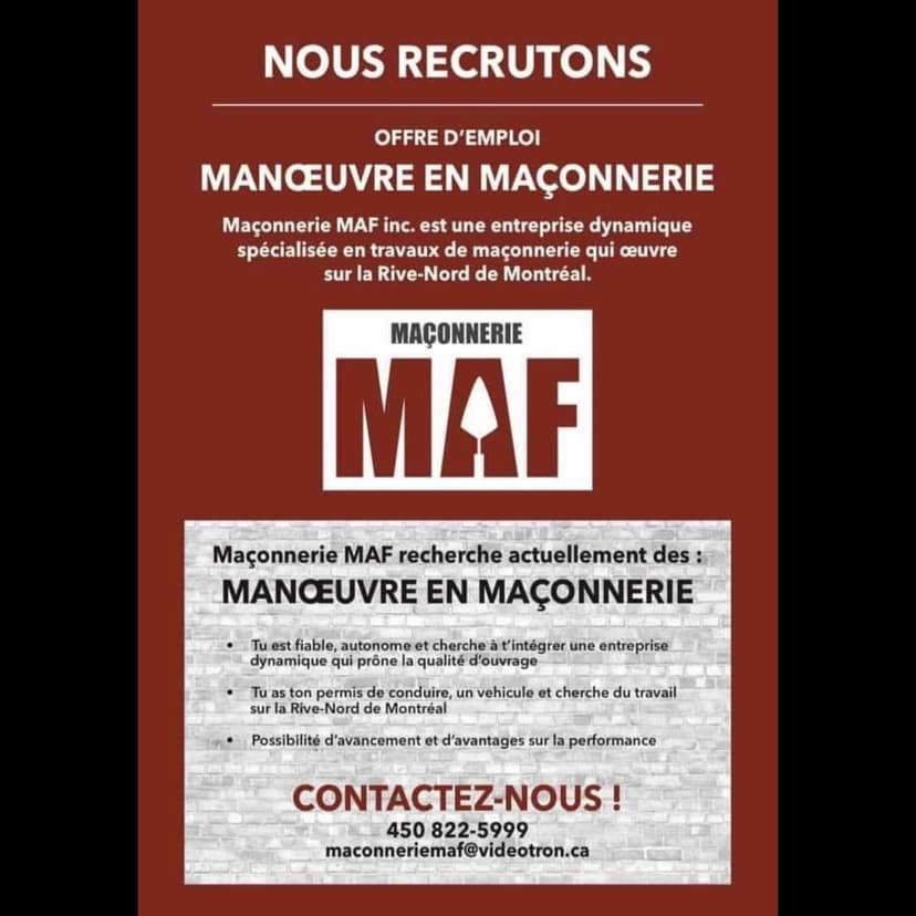 Logo de Maçonnerie MAF Inc.